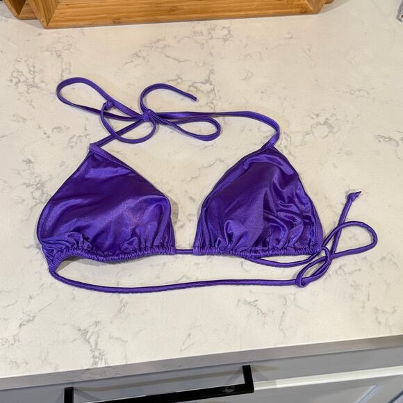Vintage Fredrick’s of Hollywood 80s purple bikini top size DD made in USA - Picture 1 of 5